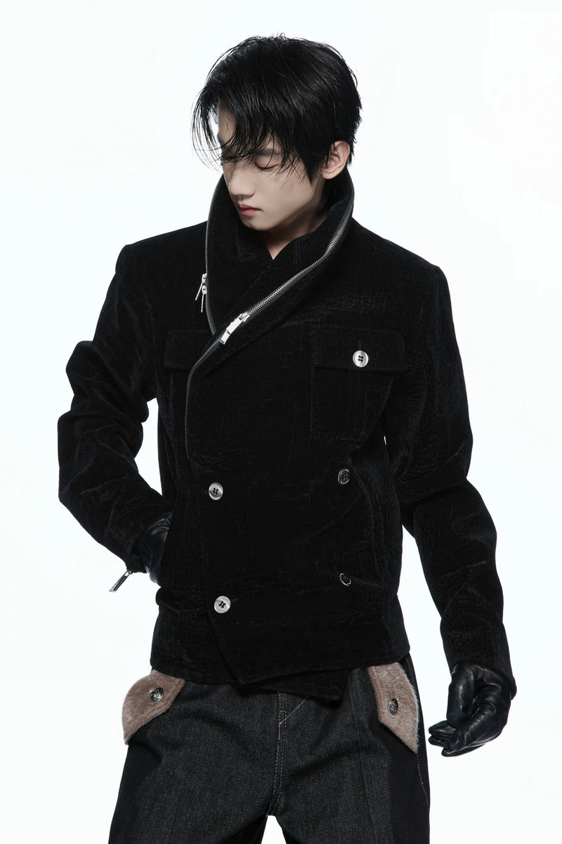 Croc Texture Zip Jacket