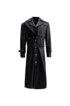 Double Collar Belted Long Coat