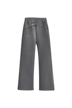 Embroidered Crossover Flared Trousers
