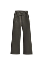 Embroidered Crossover Flared Trousers
