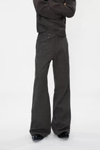Embroidered Crossover Flared Trousers