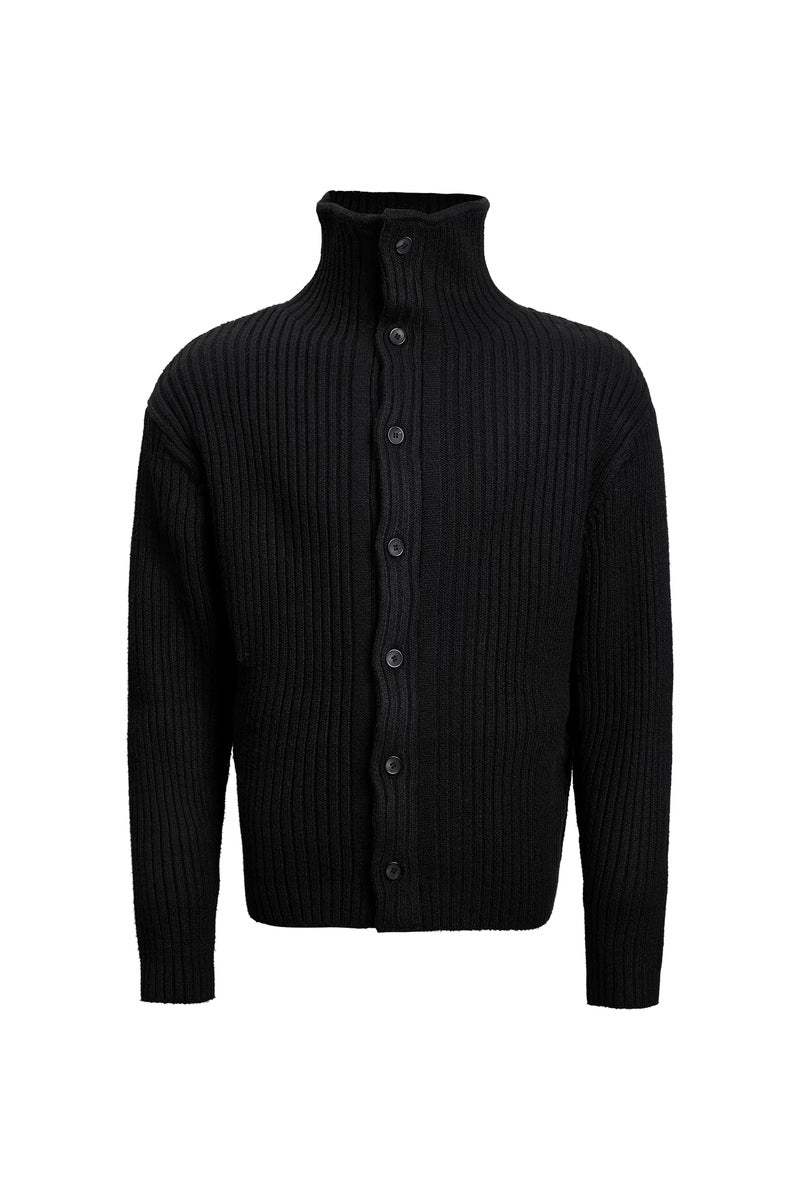 Heavy Ribbed Button Cardigan