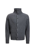 Heavy Ribbed Button Cardigan