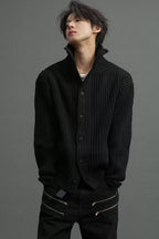 Heavy Ribbed Button Cardigan