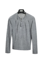 Pleated Half Zip Henley Top