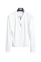 Pleated Half Zip Henley Top