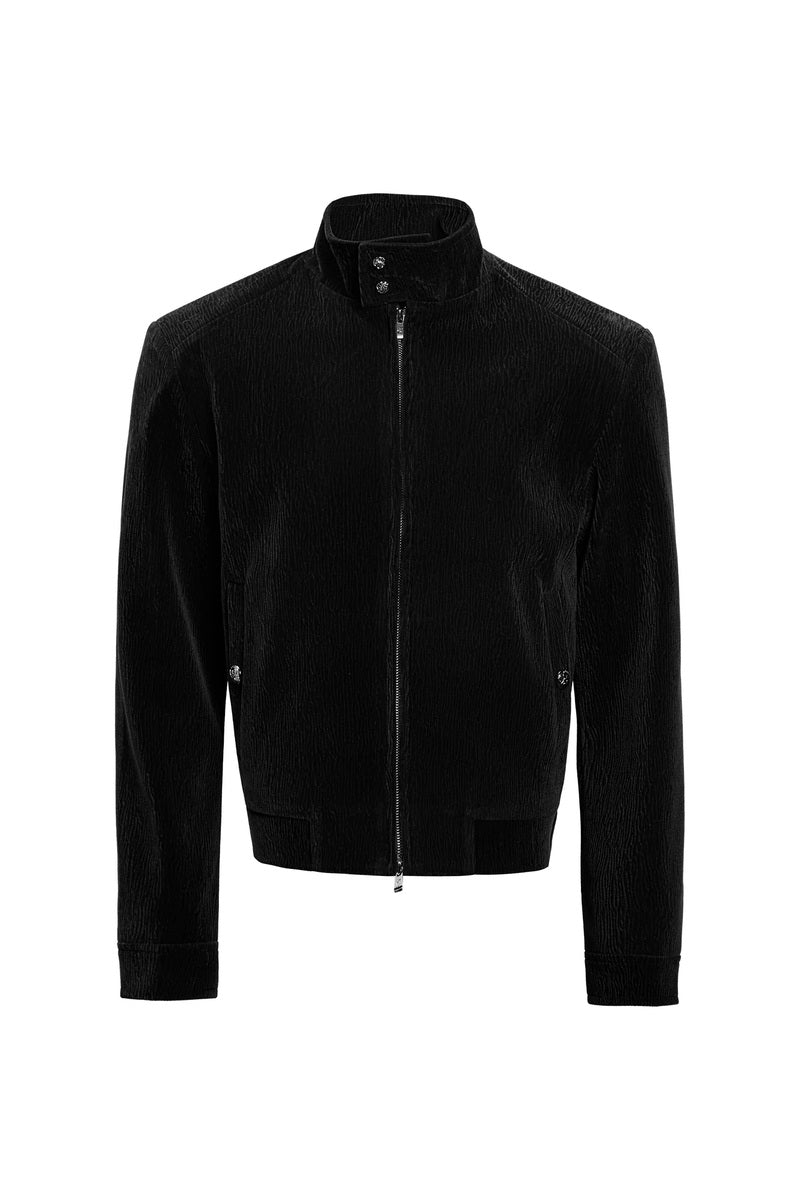 Quilted Shoulder Velvet Jacket
