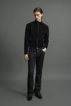 Quilted Shoulder Velvet Jacket