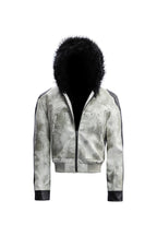 Snake Panel Faux Fur Jacket