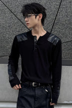 Studded Ribbed Henley Top