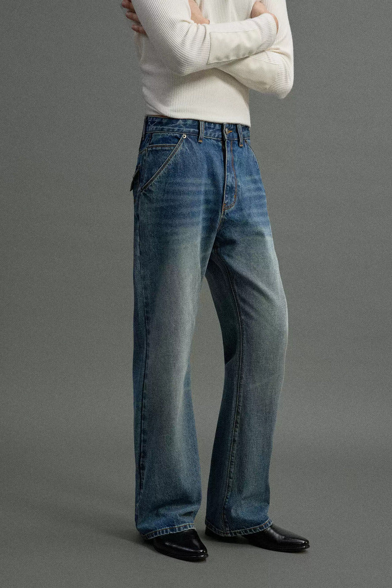 Washed Straight Fit Jeans