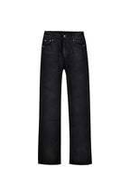 Whiskered Waxed Flared Jeans