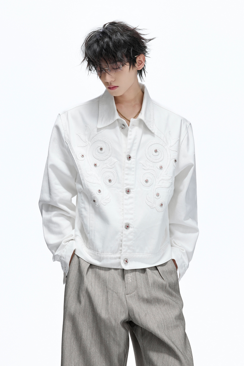 Floral Embroidered Denim Jacket