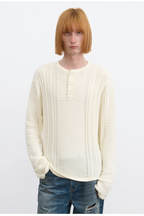 Cable Knit Henley Sweater