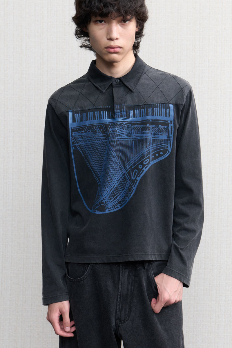 Distressed Piano Graphic Longsleeve