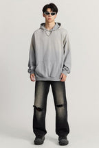 Gradient Sunfade Distressed Hoodie