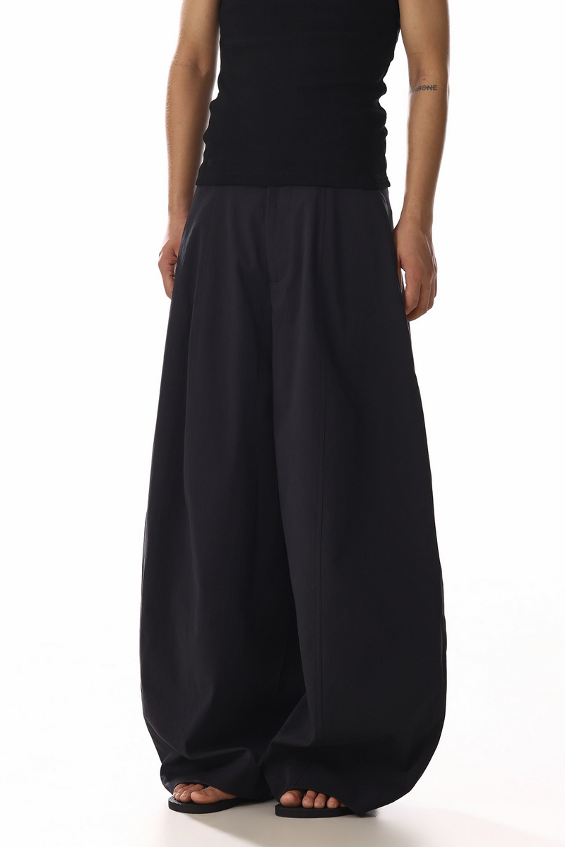 Draped Barrel Leg Pants