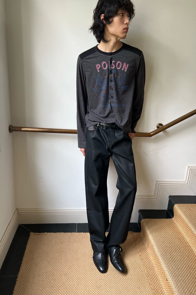 Distressed Pegasus Henley Shirt