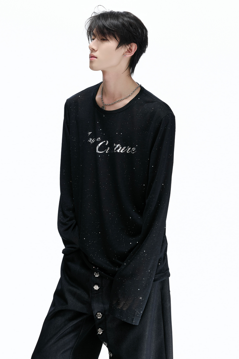 Metallic Print Lyocell Tee