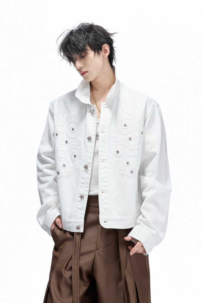 Floral Embroidered Denim Jacket