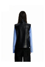 Belted Faux Leather Biker Vest