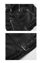 Belted Faux Leather Biker Vest