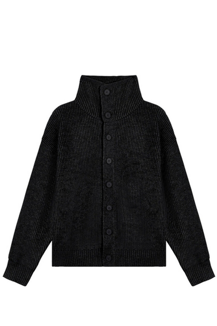 High Neck Button Cardigan