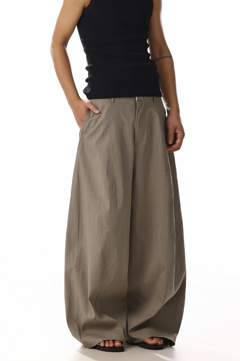Draped Barrel Leg Pants