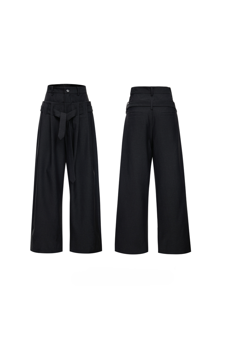Pleated Wide Leg Trousers