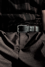 Embossed Wide Leather Belt