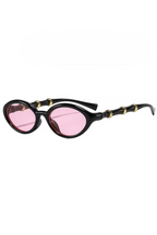 Elegant Bamboo Temple Oval Sunglasses