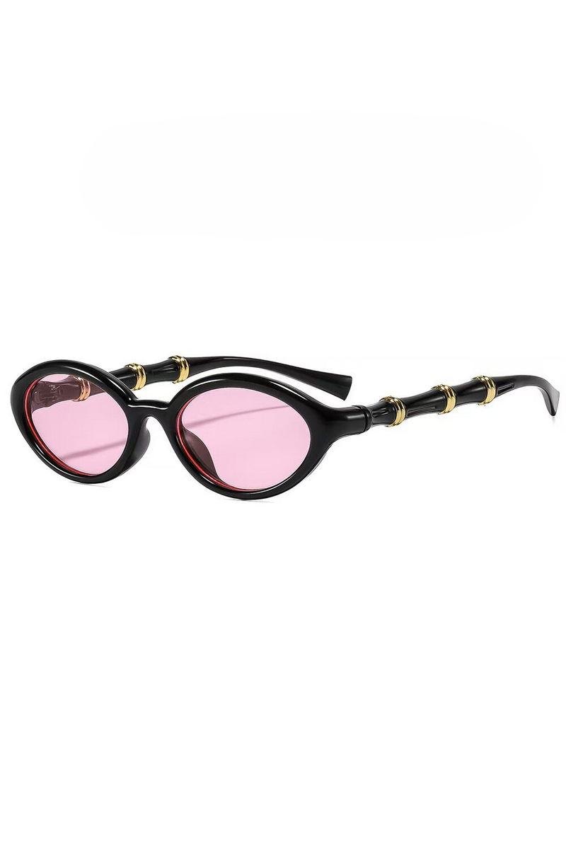 Elegant Bamboo Temple Oval Sunglasses