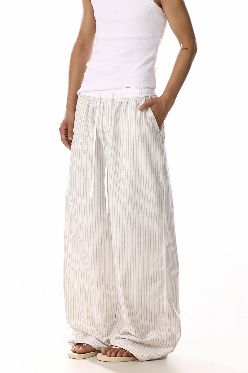 Striped Panel Wide Leg Pants