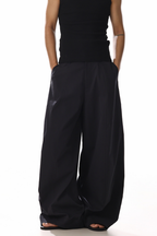 Relaxed Draped Wide Leg Trousers