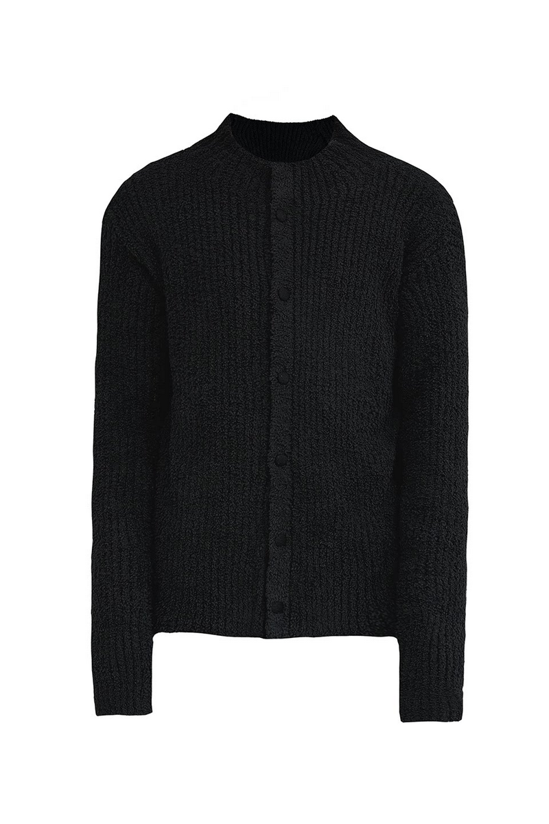 Ribbed Mock Neck Cardigan