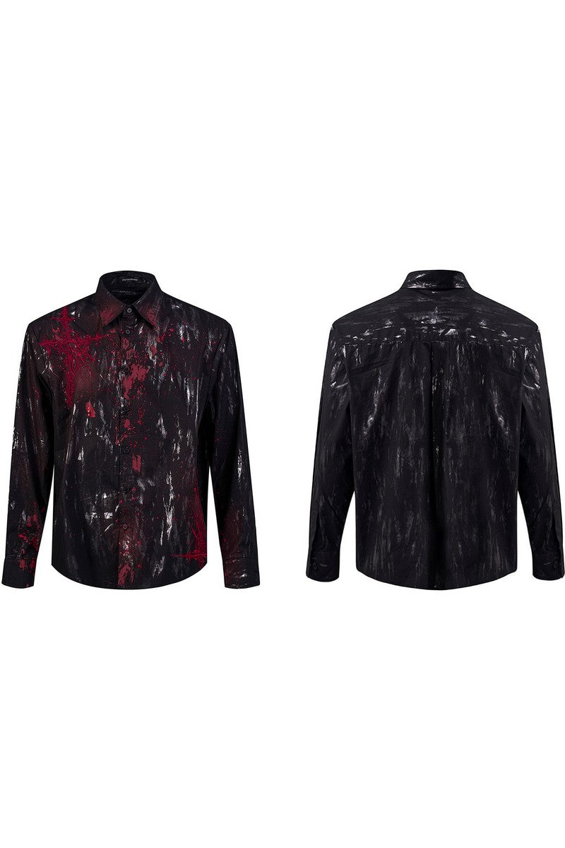 Gothic Blood Stain Silver Shirt