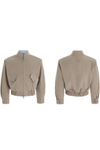 Striped Stand Collar Jacket