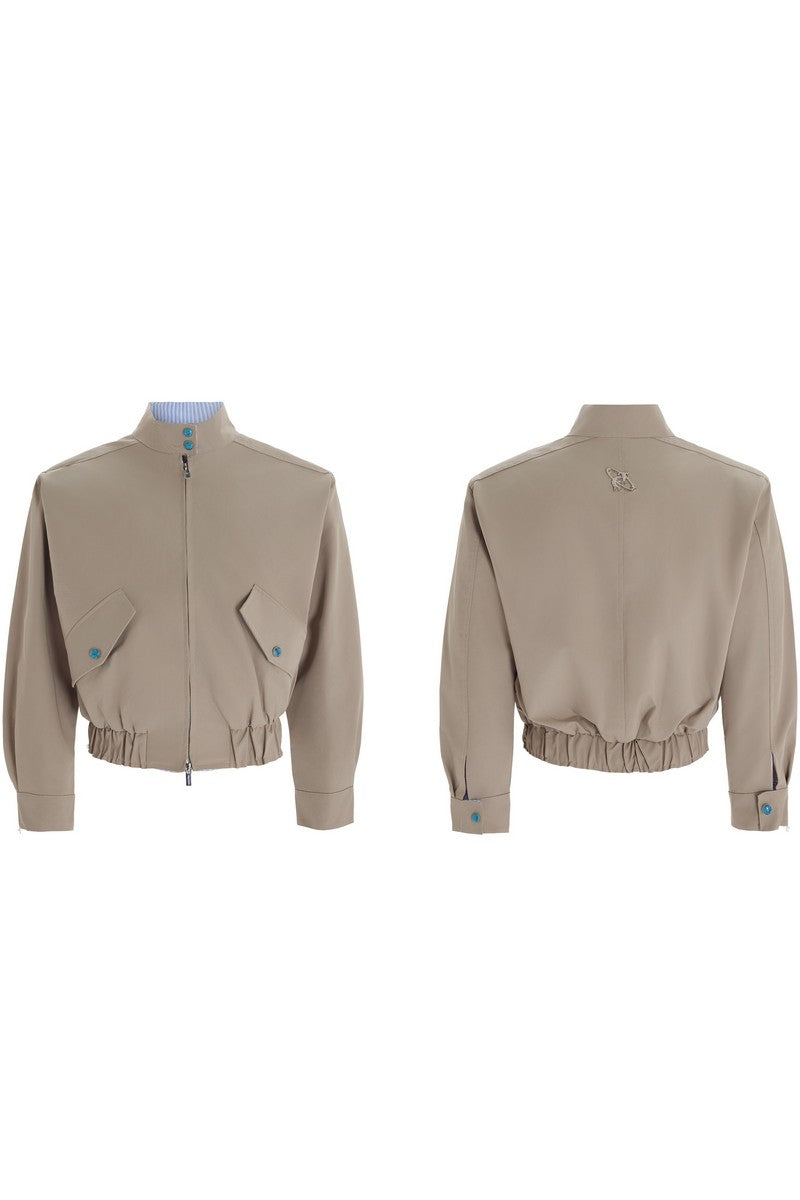 Striped Stand Collar Jacket