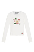 Cartoon Apple Embroidery Tee
