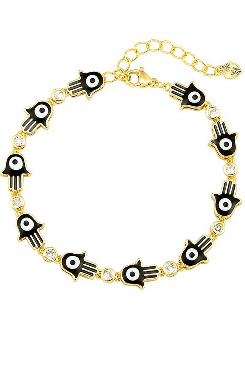 Colorful Hamsa Cross Bracelet