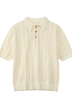 Textured Vintage Knit Polo Tee