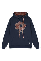 Flower Plaid Embroidered Hoodie