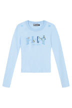 Slim Fit Blue Embroidered Tee