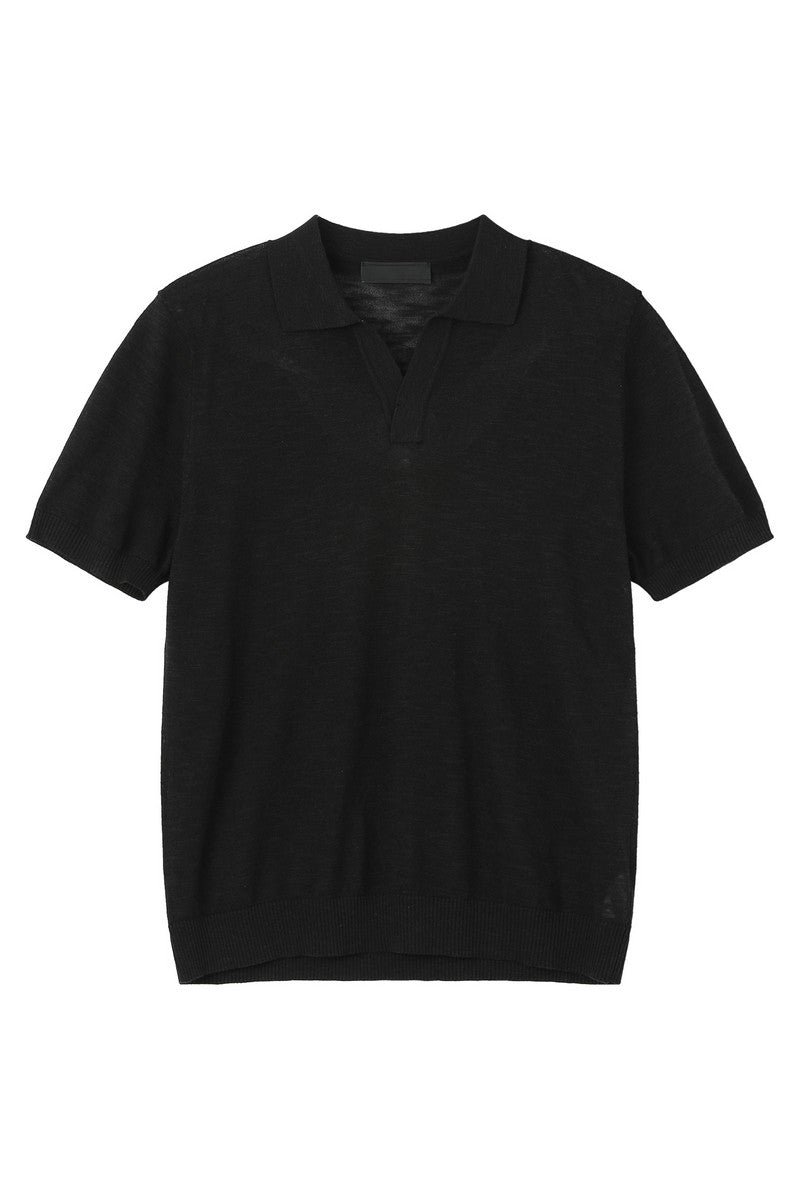 Textured V-Neck Lightweight Tee