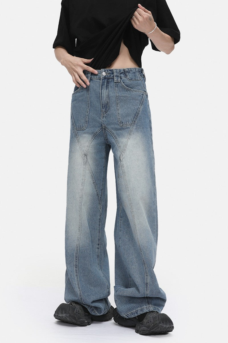 Structured Wide Leg Jeans