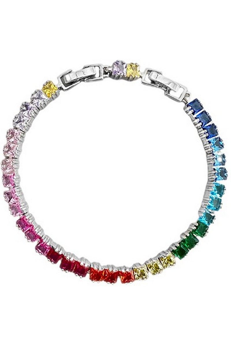 Multicolor Diamond Tennis Bracelet