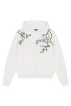 Violet Floral Embroidered Hoodie