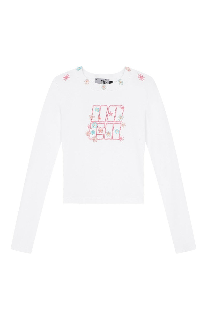 Floral Stamp Slim Fit Tee