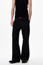Red Contrast Flare Jeans