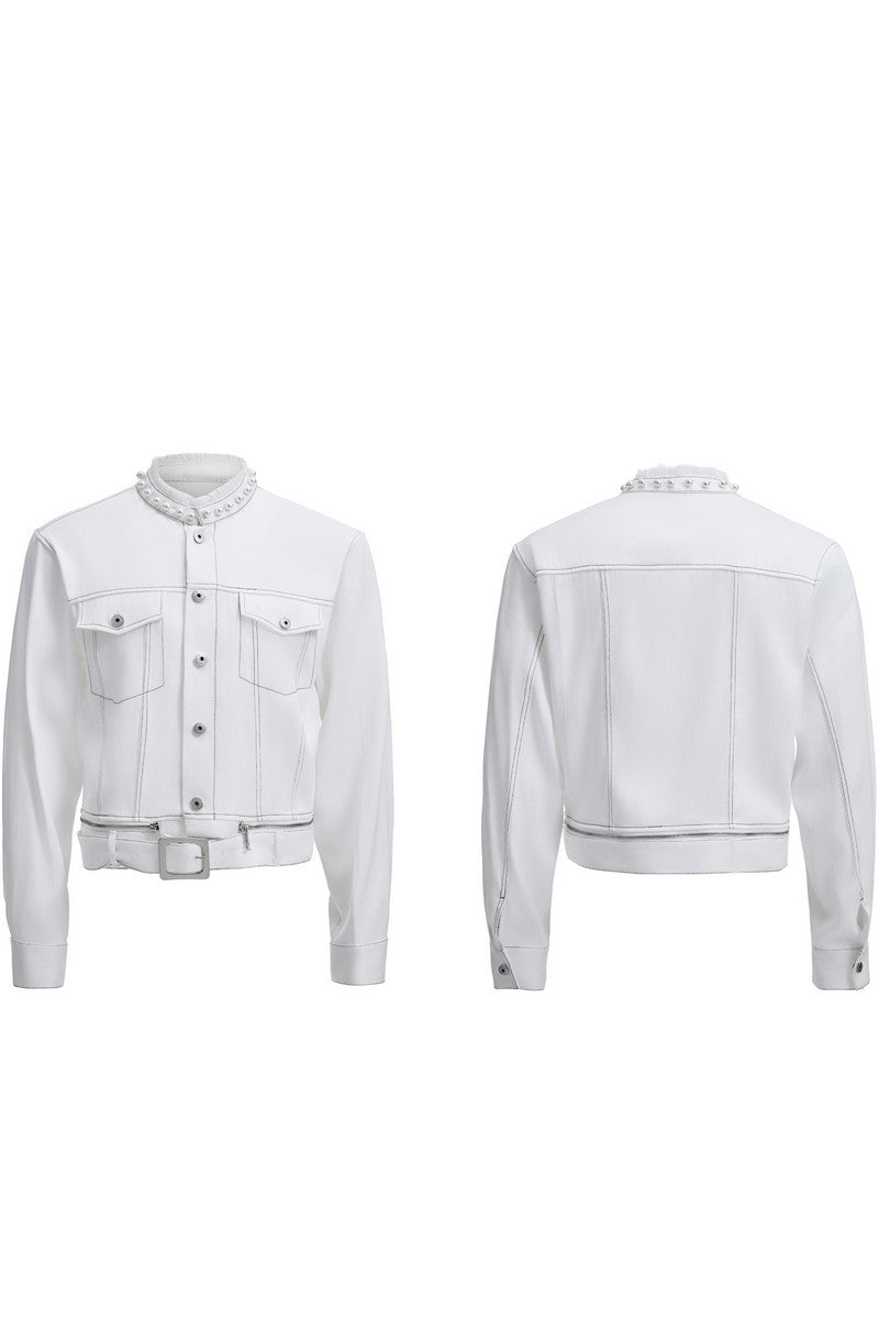 Pearl Trim Cropped Jacket